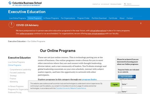 Our Online Programs | Executive Education