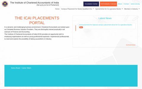 ICAI Placement Portal