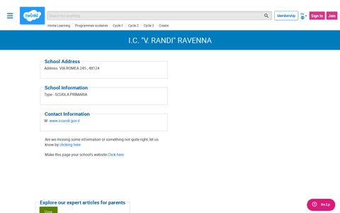 I.C. "V. RANDI" RAVENNA - Contact Information & More - Twinkl
