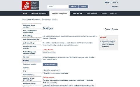 Mailbox - European Patent Office