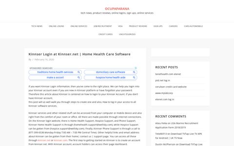 Kinnser Login at Kinnser.net | Home Health Care Software