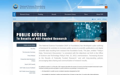 Public Access - Special Report | NSF - National Science ...