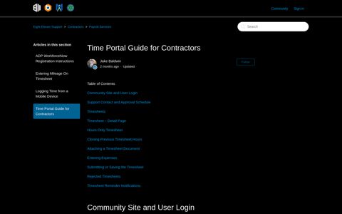 Time Portal Guide for Contractors – Eight Eleven Support