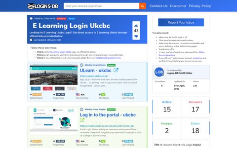 E Learning Login Ukcbc - Logins-DB