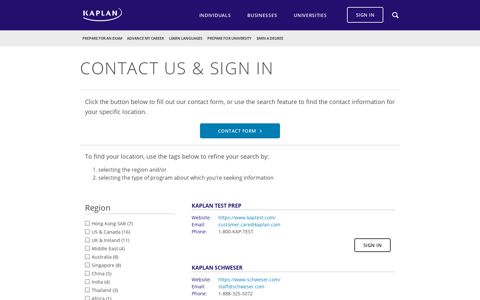 Contact Us - Kaplan