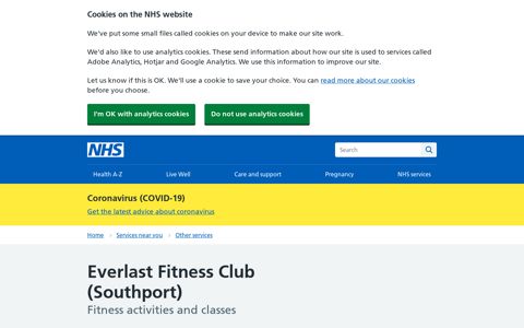 Overview - Everlast Fitness Club (Southport) - NHS