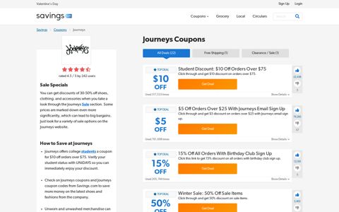 50% Off Journeys Coupons, Promo Codes & Deals 2020 ...