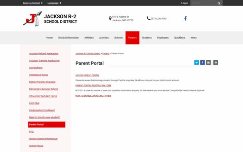 Parent Portal - Jackson R-2 School District