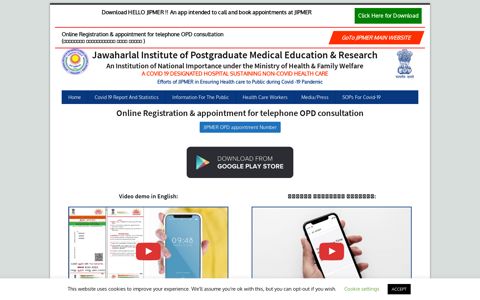 Online Registration & appointment for telephone OPD ... - jipmer