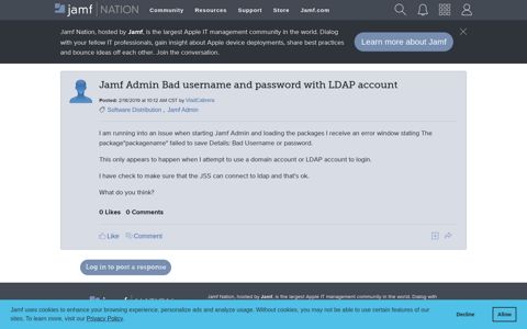 Jamf Admin Bad username and password with LDAP account ...