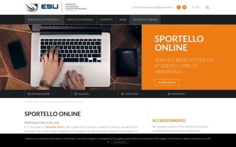 Sportello online - ESU Verona - ESU Verona