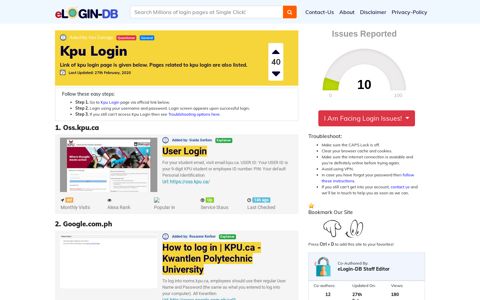Kpu Login - Find Login Page of Any Site within Seconds!