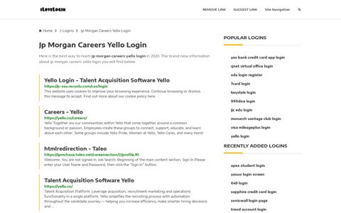 Jp Morgan Careers Yello Login ❤️ One Click Access - iLoveLogin