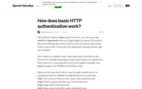 How does basic HTTP authentication work? | by Jignesh ...