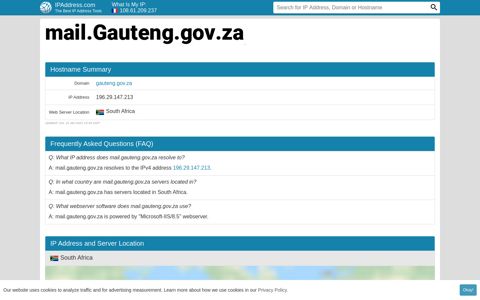 ▷ mail.Gauteng.gov.za : Outlook Web App - IPAddress.com