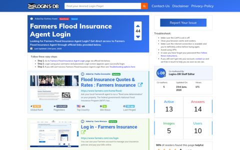 Farmers Flood Insurance Agent Login - Logins-DB