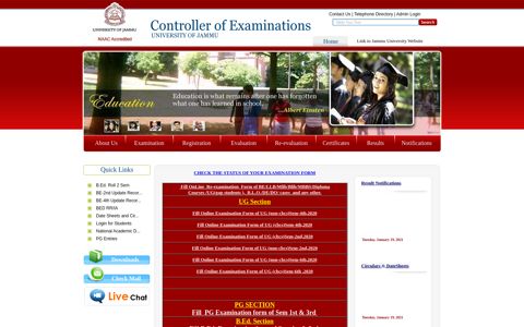 Fill Online Examination Form of UG sem3rd, (CBCS) - Jammu ...