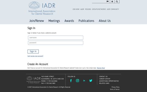 Sign In - IADR.com