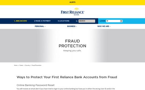 Fraud Prevention - First Reliance Bank