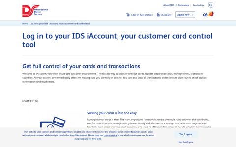Log in to get control of your cards and transactions| IDS-Q8