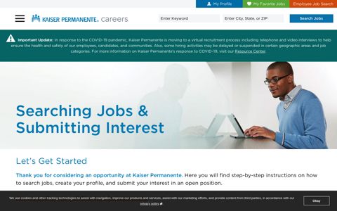 Searching Jobs & Submitting Interest - Kaiser Permanente