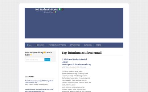 futminna student email Archives - NG Student's Portal : NG ...
