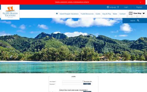 Login Island Hopper Vacations Cook Islands, Samoa and Niue