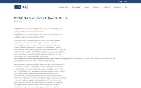 Postdoctoral research fellow HU Berlin | International Society ...