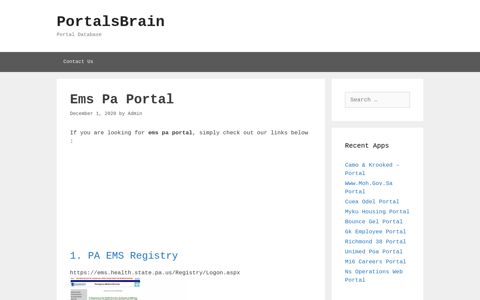 Ems Pa - Pa Ems Registry - PortalsBrain - Portal Database