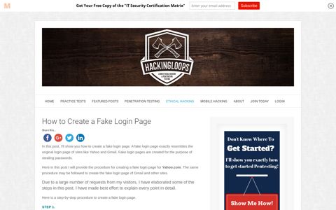 How to Create a Fake Login Page - Hacking Loops