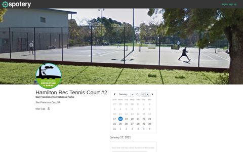 Hamilton Rec Tennis Court #2 - San Francisco Recreation ...