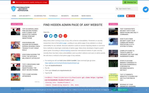 Find Hidden Admin Page Of Any Website