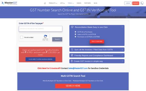 GST Number Search and GSTIN Verification Tool | MasterGST