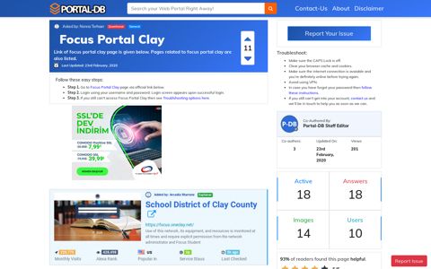 Focus Portal Clay - Portal Homepage
