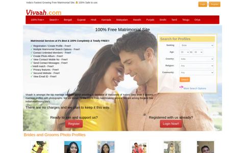 Vivaah - Free Matrimonial Sites | Free wedding and Marriage ...