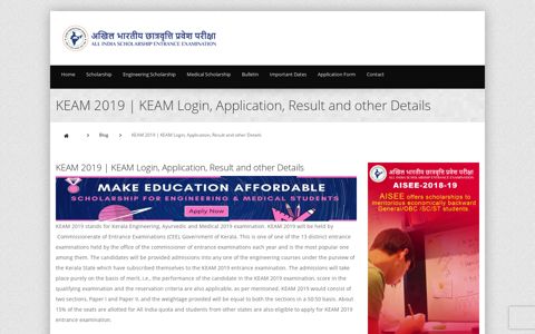 KEAM 2019 | KEAM Login, Application, Result and other ...