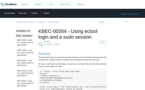 KBEC-00264 - Using ectool login and a sudo session ...