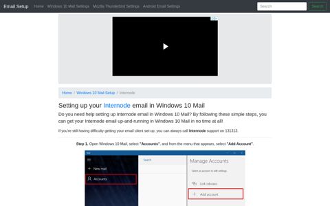 Setting up Internode email in Windows 10 Mail - Email Setup