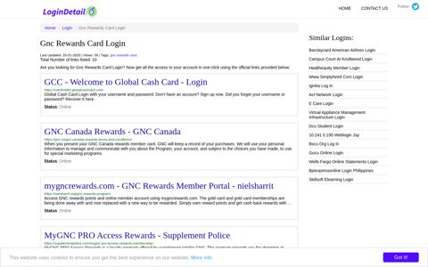Gnc Rewards Card Login GCC - Welcome to Global Cash Card ...