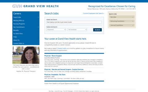 Search Jobs - Grand View Health Careers