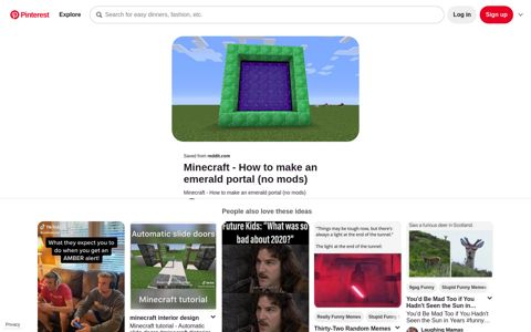 Minecraft - How to make an emerald portal (no mods) - Pinterest