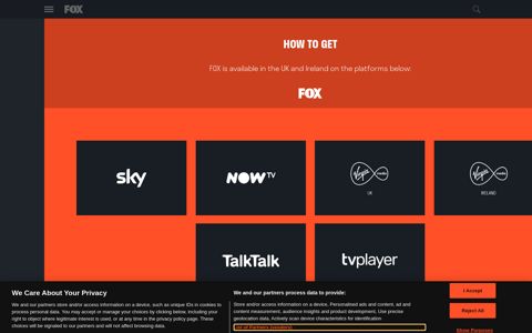 How to get - Fox TV UK