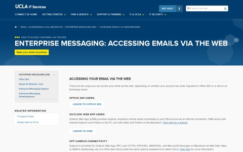 Enterprise Messaging: Accessing Emails via the Web | UCLA ...