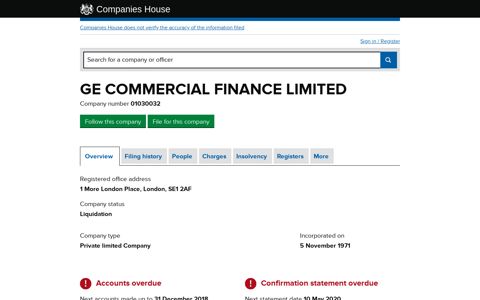 GE COMMERCIAL FINANCE LIMITED - Overview (free ...