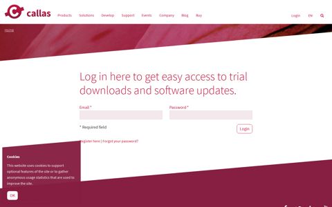 Log in here to get easy access to trial downloads and software ...