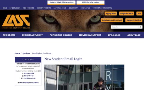 New Student Email Login - Los Angeles Southwest College