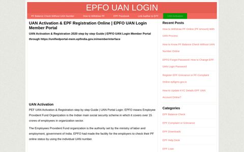 UAN Activation & Registration Online | EPFO UAN Login ...