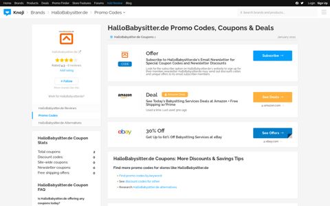 HalloBabysitter.de Promo Codes | 60% Off in Nov | Black ...