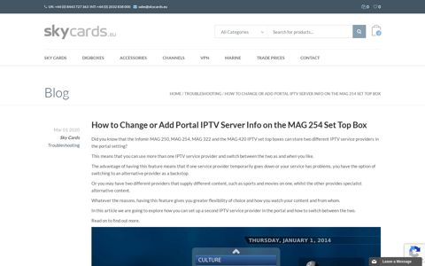 How to Change or Add Portal IPTV Server Info on MAG 254 ...