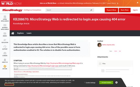 KB288670: MicroStrategy Web is redirected to login.aspx ...